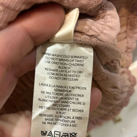 Anthropologie smocked tulle adjustable straps‎ pink mauve size S - Picture 6 of 11